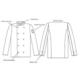 Dennys Long Sleeve Press Stud Chef's Jacket