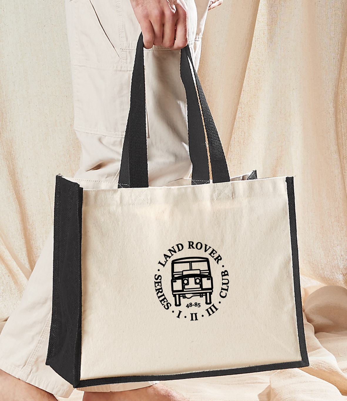 Westford Mill Printers Jute Classic Shopper (Land Rover Series I, II, III Club) (Embroidered)